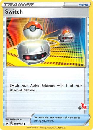 Switch - 183/202 (#40 Cinderace Stamped) (183) [Battle Academy 2022]