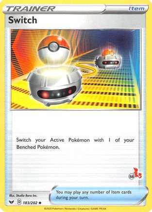 Switch - 183/202 (#58 Cinderace Stamped) (183) [Battle Academy 2022]