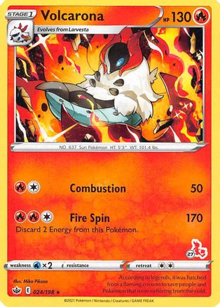 Volcarona - 024/198 (#27 Cinderace Stamped) (24) [Battle Academy 2022]