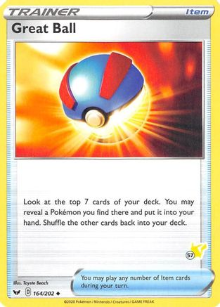 Great Ball - 164/202 (#57 Pikachu Stamped) (164) [Battle Academy 2022]