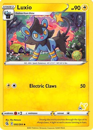 Luxio - 092/264 (#14 Pikachu Stamped) (92) [Battle Academy 2022]