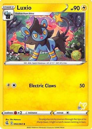 Luxio - 092/264 (#37 Pikachu Stamped) (92) [Battle Academy 2022]