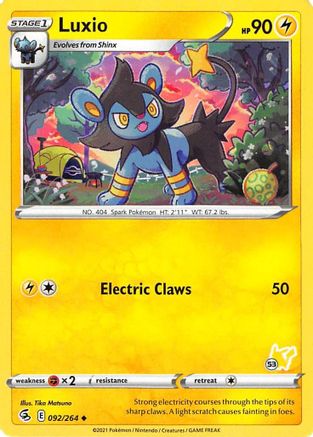 Luxio - 092/264 (#53 Pikachu Stamped) (92) [Battle Academy 2022]