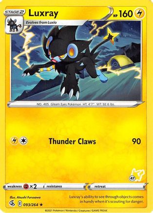 Luxray - 096/264 (#47 Pikachu Stamped) (93) [Battle Academy 2022]