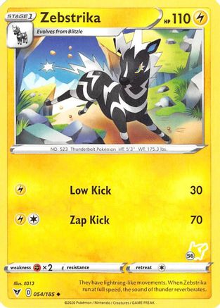Zebstrika - 054/185 (#56 Pikachu Stamped) (54) [Battle Academy 2022]