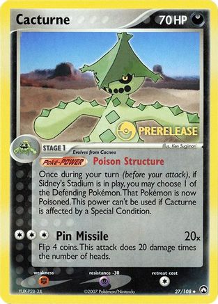 Cacturne - 27/108 (Prerelease) (27) [Miscellaneous Cards & Products]
