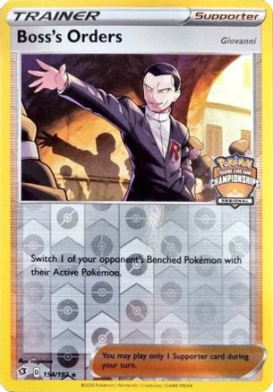 Boss's Orders - 154/192 (Regional Championships) (154) [League & Championship Cards] Reverse Holofoil