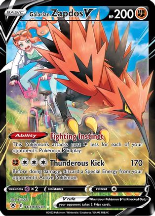 Galarian Zapdos V (TG19) [SWSH10: Astral Radiance Trainer Gallery] Holofoil