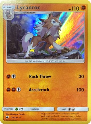 Lycanroc - 76/147 (Water Web Holo) (76) [Miscellaneous Cards & Products] Holofoil