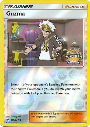 Guzma - 115/147 (Regional Championships) [Staff] (115) [League & Championship Cards] Reverse Holofoil