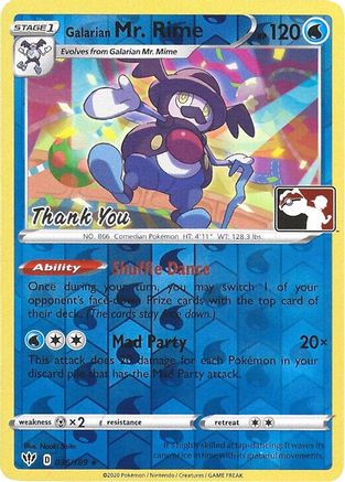Galarian Mr. Rime - 036/189 (Pokemon League) [Thank You] (36) [Miscellaneous Cards & Products] Reverse Holofoil