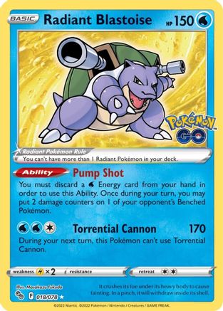 Radiant Blastoise (18) [Pokemon GO] Holofoil