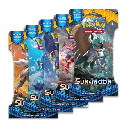 Pokemon Sun & Moon Sleeved Booster Pack Art Bundle [Set of 5]