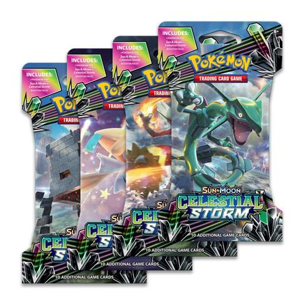 Pokemon Celestial Storm Sleeved Booster Pack Art Bundle [Set of 4]