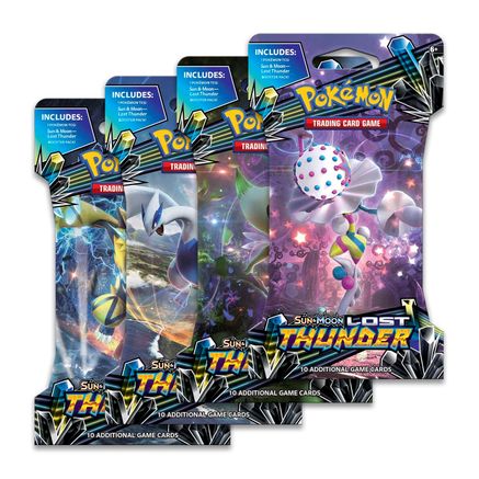 Pokemon Lost Thunder Sleeved Booster Pack Art Bundle [Set of 4]