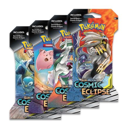 Pokemon Cosmic Eclipse Sleeved Booster Pack Art Bundle [Set of 4]