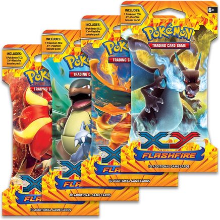 Pokemon Flashfire Sleeved Booster Pack Art Bundle [Set of 4]