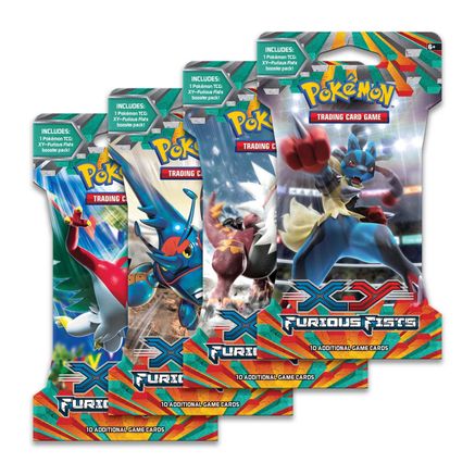 Pokemon Furious Fists Sleeved Booster Pack Art Bundle [Set of 4]