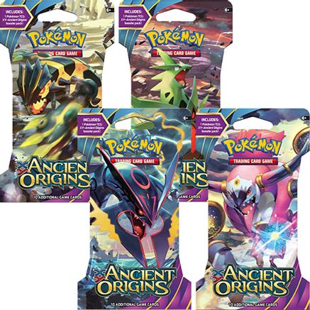 Pokemon Ancient Origins Sleeved Booster Pack Art Bundle [Set of 4]