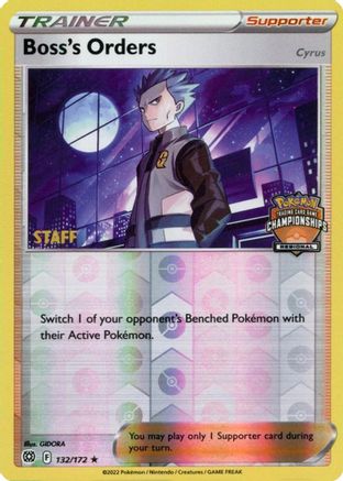 Boss's Orders - 132/172 (Regional Championships) [Staff] (132) [League & Championship Cards] Reverse Holofoil