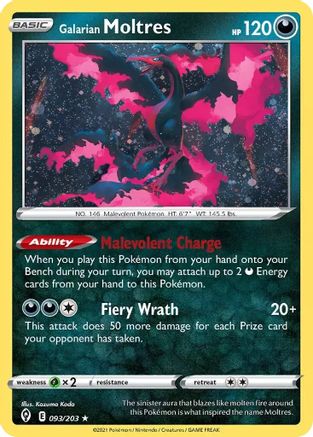 Galarian Moltres - 093/203 (Cosmos Holo) (93) [Miscellaneous Cards & Products]