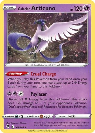 Galarian Articuno - 063/203 (Cosmos Holo) (63) [Miscellaneous Cards & Products]