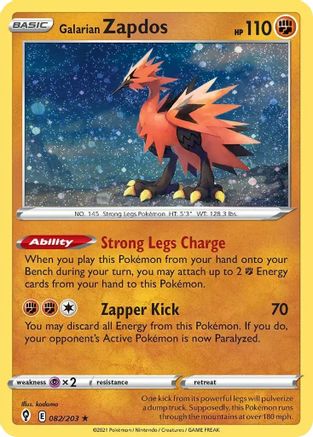Galarian Zapdos - 082/203 (Cosmos Holo) (82) [Miscellaneous Cards & Products]