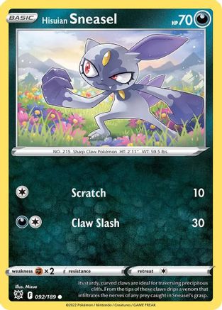 Hisuian Sneasel - 092/189 (Cosmos Holo) (92) [Deck Exclusives] Holofoil
