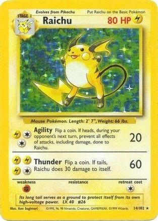 Raichu (14) [Base Set] Holofoil