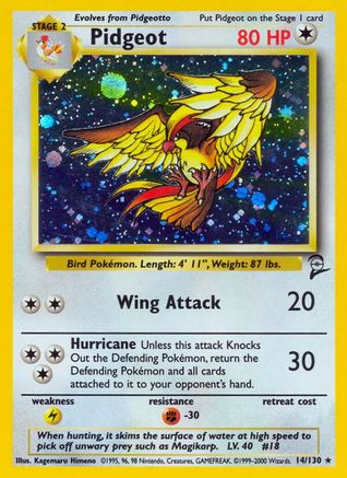 Pidgeot (14) [Base Set 2] Holofoil