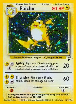 Raichu (16) [Base Set 2] Holofoil