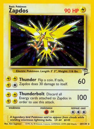 Zapdos (20) [Base Set 2] Holofoil