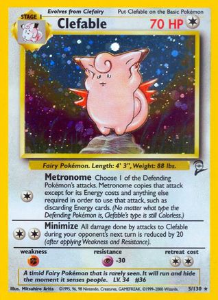 Clefable (5) [Base Set 2] Holofoil