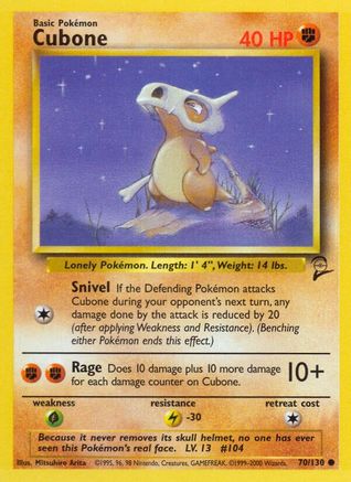 Cubone (70) [Base Set 2]
