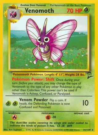 Venomoth (31) [Base Set 2]