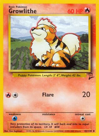 Growlithe (42) [Base Set 2]