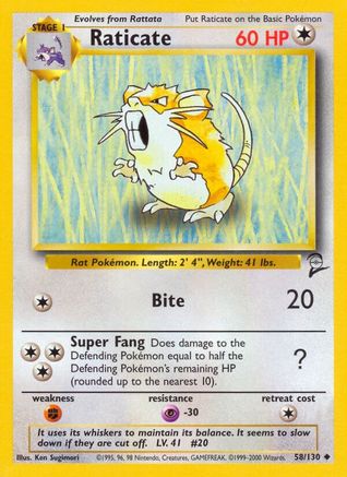 Raticate (58) [Base Set 2]