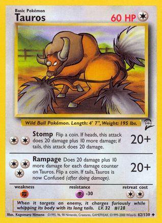 Tauros (62) [Base Set 2]