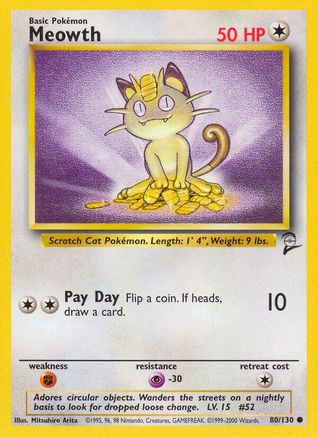 Meowth (80) [Base Set 2]