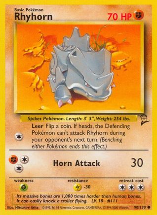 Rhyhorn (90) [Base Set 2]