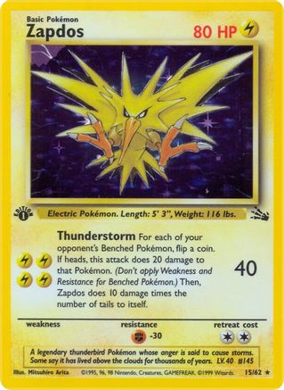 Zapdos (15) (15) [Fossil] Unlimited Holofoil
