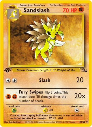 Sandslash (41) [Fossil] 1st Edition