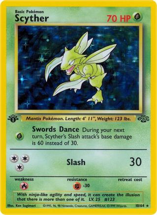 Scyther (10) (10) [Jungle] 1st Edition Holofoil
