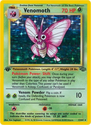 Venomoth (13) (13) [Jungle] 1st Edition Holofoil