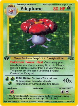 Vileplume (15) (15) [Jungle] 1st Edition Holofoil