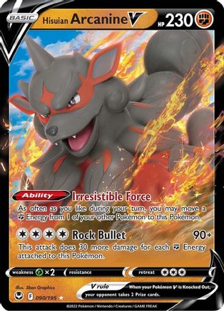 Hisuian Arcanine V (90) [SWSH12: Silver Tempest] Holofoil