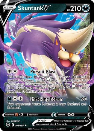 Skuntank V (108) [SWSH12: Silver Tempest] Holofoil