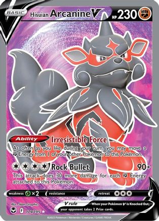 Hisuian Arcanine V (Full Art) (179) [SWSH12: Silver Tempest] Holofoil