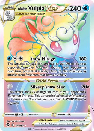 Alolan Vulpix VSTAR (Secret) (197) [SWSH12: Silver Tempest] Holofoil