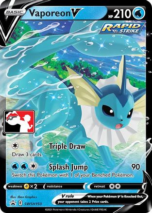 Vaporeon V (SWSH150) [Prize Pack Series Cards] Holofoil